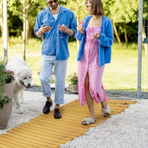 Outsunny Outsunny Rollable Wooden Garden Pathway - Solid Pine Wood 185 x 60 cm