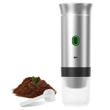 Wireless Electric Portable Espresso Coffee Machine Camping Coffee Maker 3-in-1 Capsule Powder Travel Coffee Maker Silver