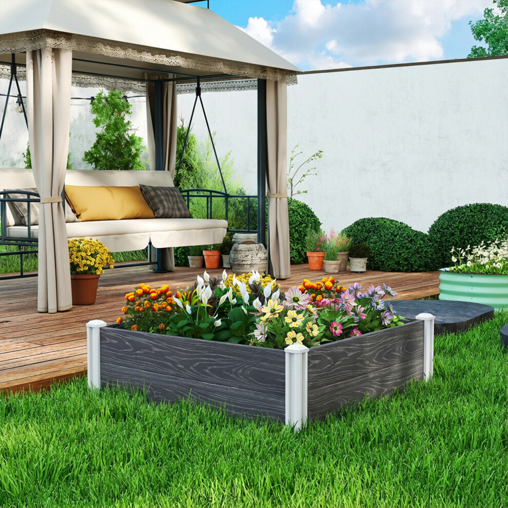 New Outsunny Vinyl Raised Garden Bed Kit, 3 X 3 X 1Ft Modular Garden Box