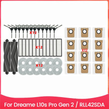 50PCS Brush Filter Dust Bag and Mop Cloth Kit for L10s Pro Gen 2 / RLL42SDA Vacuum Cleaner Replacement Parts