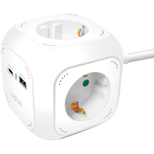 Priză Power Cube Multi-ramificate + USB-A/USB-C PD 20W