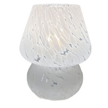 Kolorowa Szklana Lampa w Kształcie Grzyba z Kwiatowymi Kropkami, Amerykańska Dekoracyjna Lampa Biurkowa w Stylu Retro, Lampka Nocna z USB A