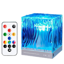 17 Colors Dynamic Rotating Water Ripple Projector Night Light Crystal Lamp for Living Study Bedroom Atmosphere Light