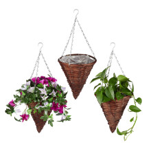 Juego de 3 cestas colgantes para plantas