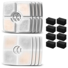 Replacement Filters Sponges for 84oz/2.5L Automatic Pet Fountain Cat Water Fountain Filter Triple Filtration 8PCS