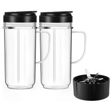 Hoge Beker van 22 Oz met Opklapbaar Deksel voor Onderweg, Vervangend Onderdeel voor 250W MB1001 Blenderbekermok met Handvat