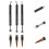 15Pièces Pinceaux Chinois Multi Couleurs Ergonomiques 11