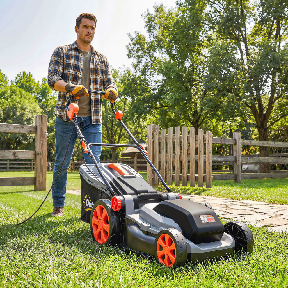 Outsunny 1800W Electric Lawnmower With 40Cm Cutting Width, Mulching Feature