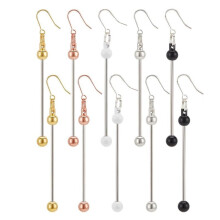5 Colors Beadable Earring Bars 10pcs Beadable Bar Dangle Earring Blank Beading Earrings Finding Jewelry Connectors