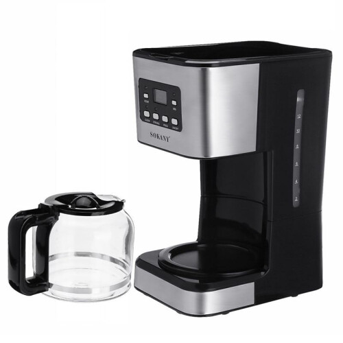 SOKANY 950W 1.5L Electric Coffee Maker 12-Cup Coffee Maker with 24-Hour Preset Keep Warm Function with Function US Plug