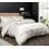King Satin Duvet Cover Set Ivory White 5-Piece 3