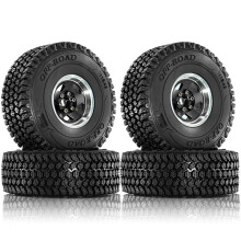 4PCS 116mm Off Road Buggy-Tires Wheel 12mm Hex Hubs for 1/10 RC Racing Car 4WD Nitro HPI/HSP/BAZOOKA// Black