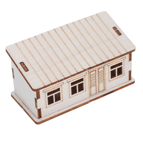 4Pièces Kit Miniature En Bois Beige Pour DIY 1