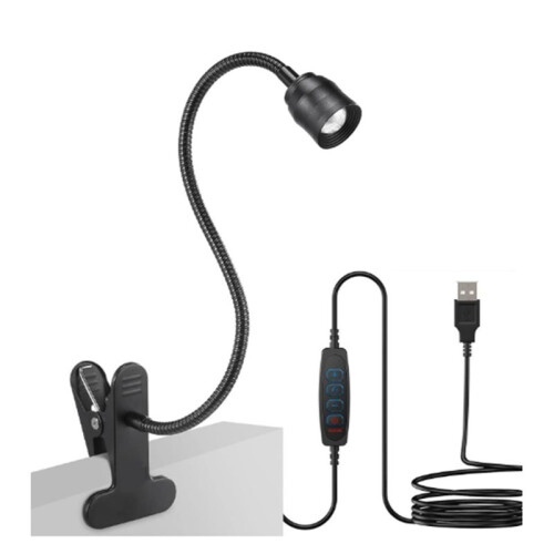 LED Reading Lights USB Three Color Dimming Clamp Book Light Flexible Gooseneck Read Night Light Studing Reading Lamp