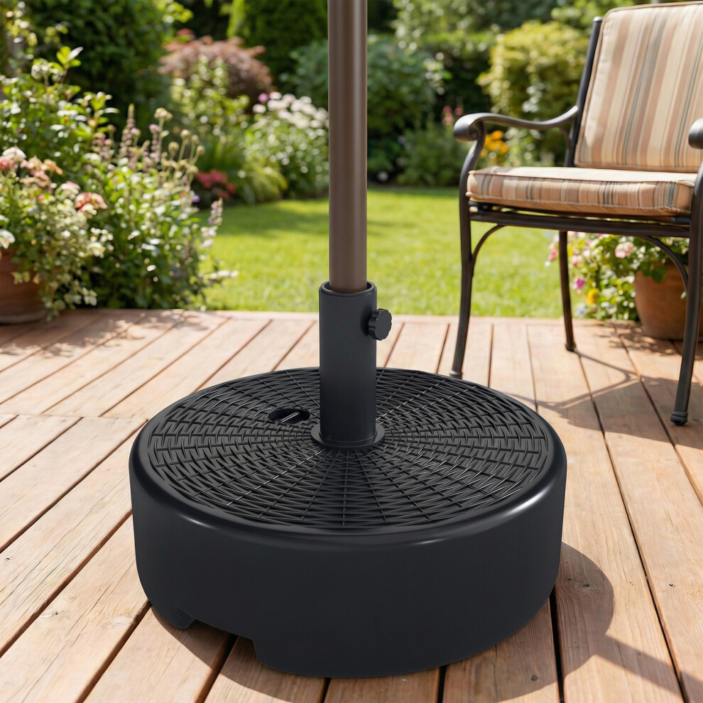 Outsunny Parasol Base 22Kg Sand Filled For 38/48Mm Poles Black