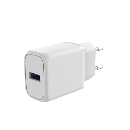 Chargeur mural USB-A QC 3.0, 18W, 3A - Blanc