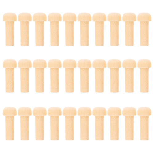 150Pièces Petits Pions Bois Beige Champignon Accessoires Créatifs DIY 1