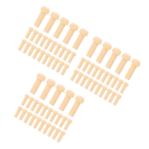 150Pièces Petits Pions Bois Beige Champignon Accessoires Créatifs DIY 2