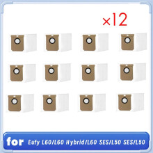 12 Sacs à Poussière pour Aspirateur Robot à Vidage Automatique pour L60/L60 Hybrid/L60 SES/L50 SES/L50, Accessoires Ultra-Résistants