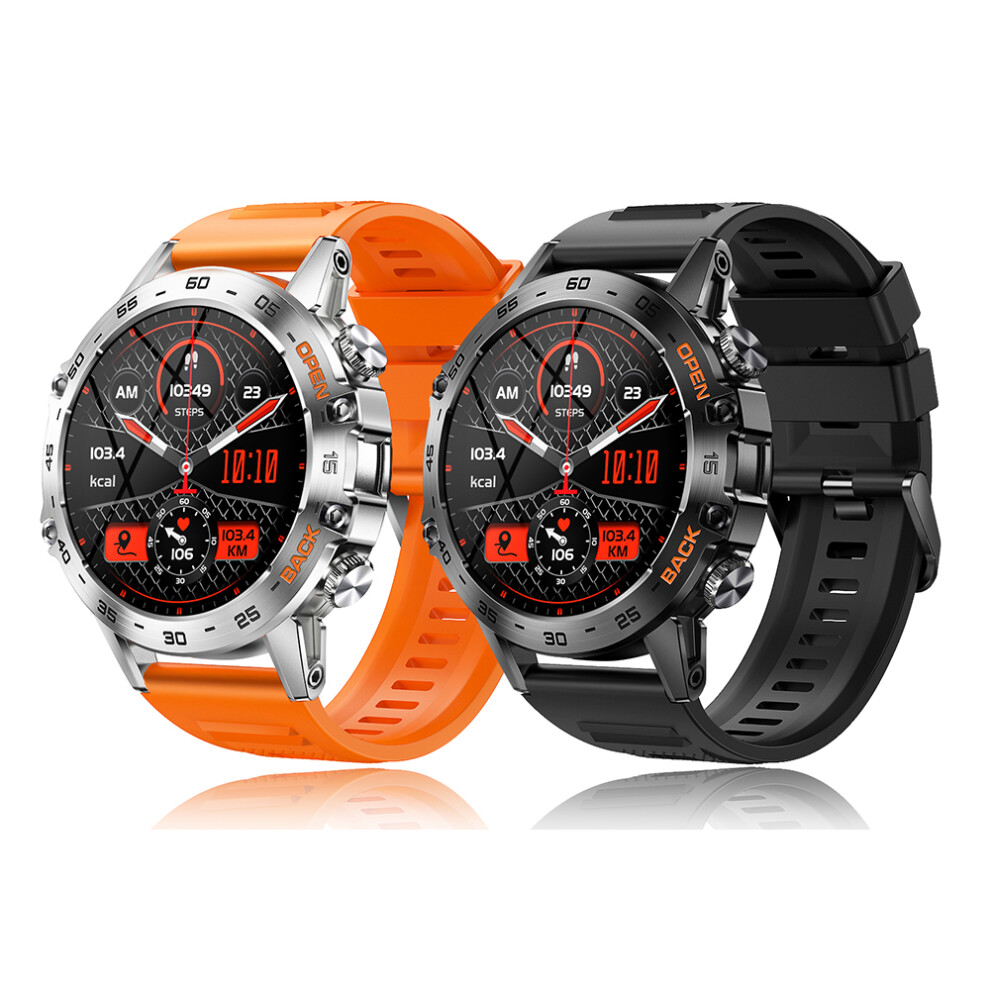 K52 Smartwatch With Bt Call 1.39" Ips Screen, 400Mah, Waterproof, Black/Orange 6931384636353