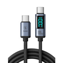 Cavo da USB-C a USB-C da 100 W con display, 1,2 m - Nero