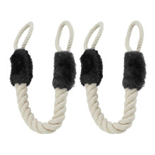Conjunto de 2 batentes de porta de corda em preto