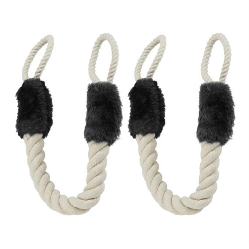 Conjunto de 2 batentes de porta de corda em preto