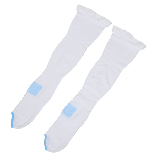 2Pairs White Breathable Compression Socks Veins Thigh Support 1