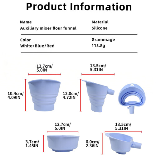 Silicone Funnel for KitchenAid Stand Mixer Leak Proof Large Capacity 2