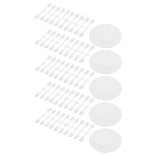 10Sets Kunststoff Farbdisplay Runde Form Transparent Salonbedarf 2