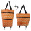 1Pcs Trolley Bags with Wheels for Travel and Shopping Trips Orange Dot Rectangular Shape 2