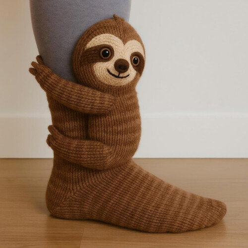 Γυναικείες Κάλτσες Sloth Animal από Βαμβάκι, Μαλακές, Αναπνέουσες, 3D Πλεκτές 2