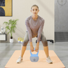 SPORTNOW 12KG Kettlebell w/ Soft Body, Non-Slip Handle, Light Blue and Grey
