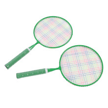 Conjunto de 1 par de raquetas de bádminton para niños, verde, 2 volantes