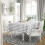 Rectangle Waterproof Vinyl Tablecloth Grey White 52x70 inch 5