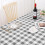 Rectangle Waterproof Vinyl Tablecloth Grey White 52x70 inch 6