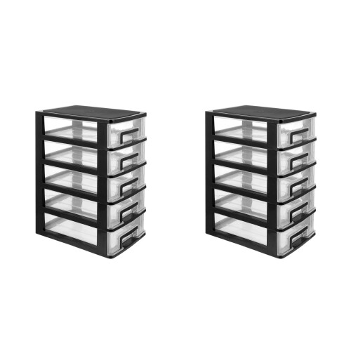 2Pcs Multi Plastic Storage Drawers Organizer Box for Desk and Vanity 1