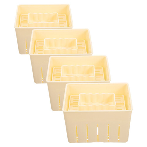 8Pcs Beige Plastic Tofu Press Mold and Easy Clean Tool 1
