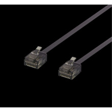 DELTACO Cat6a Patchkabel, flach, 1mm dick, 0,15m, schwarz