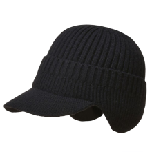 Warme Mütze mit Ohrenklappen Black S