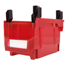 Red Plastic Storage Tray 276x213x178mm Hangable & Stackable