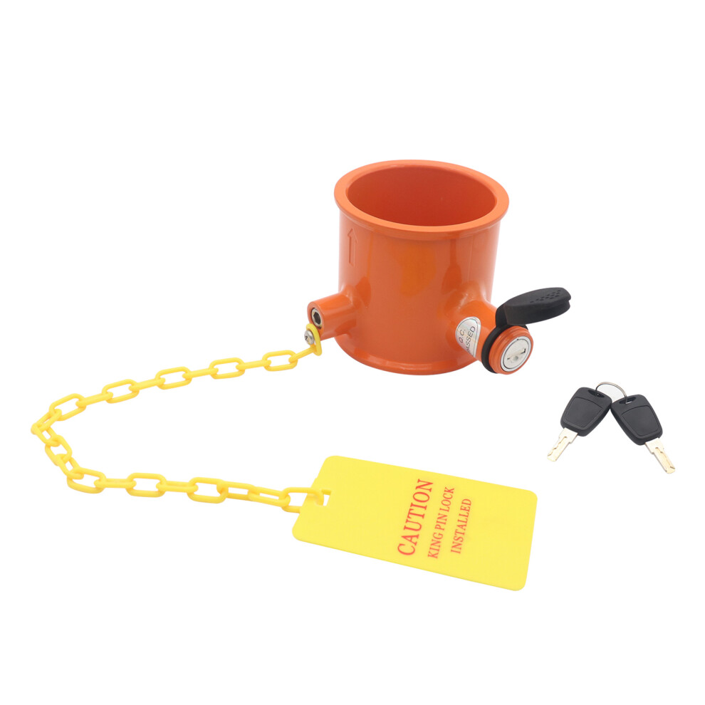 Alloy Wheel King Pin Lock With Waterproof Cover & 2 Keys Â & Yellow/Orange 8421390907786