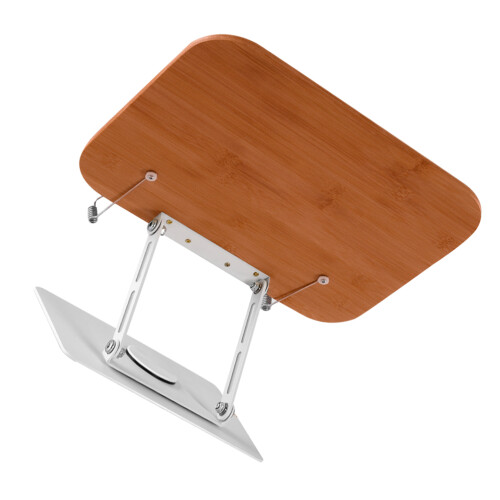 2Pcs Elegant Brown Bamboo Reading Book Stand with Adjustable Rotation 2