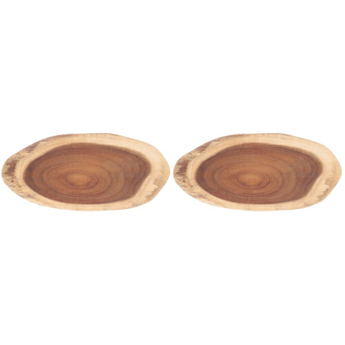 2Pcs Premium Wood Cutting Boards Stump Design Multi-Use Kitchen Boards 1
