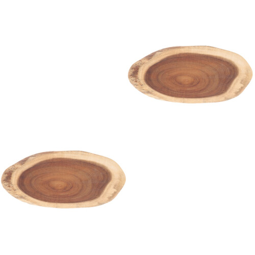 2Pcs Premium Wood Cutting Boards Stump Design Multi-Use Kitchen Boards 2