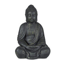 Statuie Buddha gri cu aspect vintage 70 cm