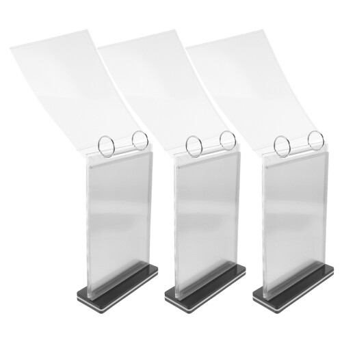 6Pièces Support Menu PVC Flip Design Élégant Pour Affichage Table 2