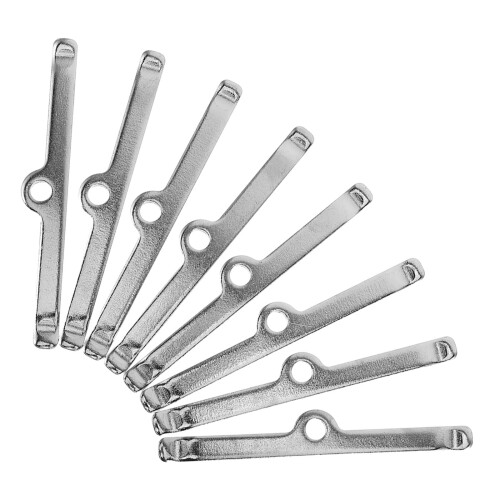 8Pièces Barres Écarteurs Cache Soupape Alliage Argent Usage Automobile 2