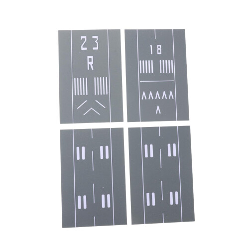 4Pièces Piste Décorative Plastique Gris Pour Diorama 2