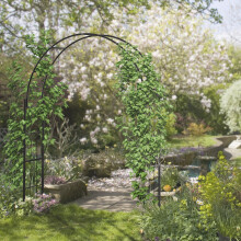 Outsunny 223cm Garden Arch Trellis, Outdoor Wedding Arbor for Roses, Vines